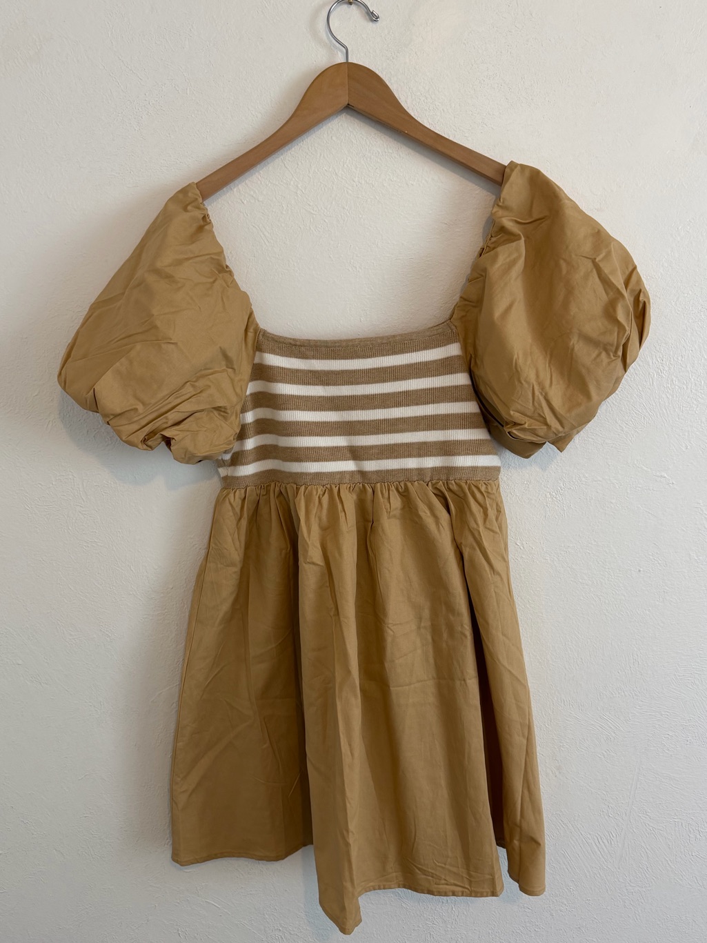 Nwts One Loved Babe Women’s Large Puff Sleeve Striped Babydoll Dress — image 4 of 8